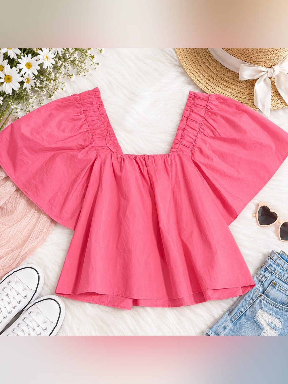 ✨ NEW ✨ Karlie Gorgeous Pink Ruffled Blouse Size Large